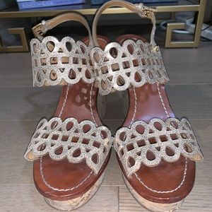 Tory Burch Wedge Sandals Sz 7.5